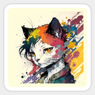 Anime Cat Character Sticker